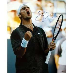  Roger Federer   2001 US Open Fist Pump   Autographed 16x20 