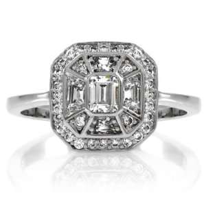  Monas CZ Vintage Engagement Ring: Jewelry