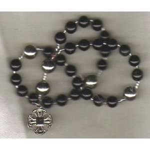  Anglican Rosary with Canterbury Cross, Sterling & Gemstone 