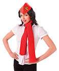 air hostess stewardess red hat scarf flight attendant cabin crew
