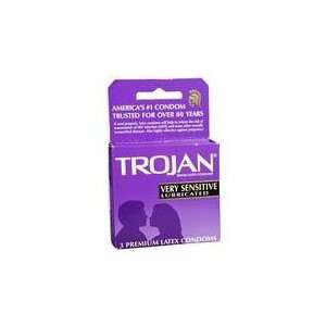  Trojan Purple Condoms Very Sensitive Lubricated 3s (48 