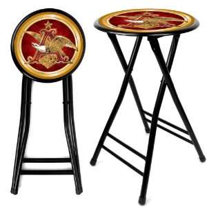  Anheuser Busch A & Eagle 24 Inch Cushioned Stool   Black 