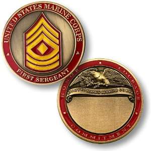   Marines First Sergeant Engravable Challenge Coin: Everything Else