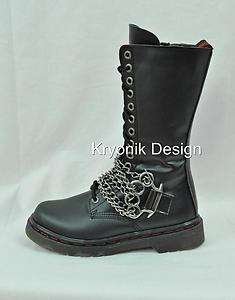   Disorder 301 goth gothic punk biker boots womens 9 brass knuckles