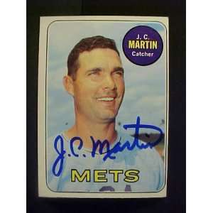  J.C. Martin New York Mets #112 1969 Topps Autographed 
