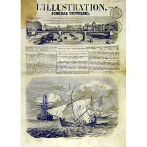  Frissard Ship Boat Sea French Print 1854