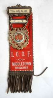 antique IOOF FLT PIN,BADGE,RIBBON middletown pa  