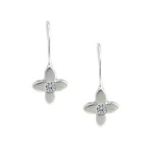   Sterling Silver Four Petal Flower Earrings: Hilary Druxman: Jewelry