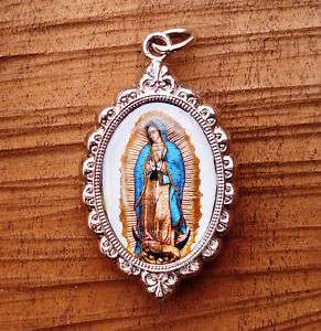 Sacred Heart &Virgin Mary Virgen de Guadalupe Jewelry Pendant Medal 