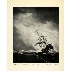  1932 Print Willem van de Velde the Younger Gale Storm 