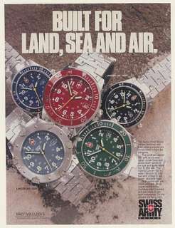   Swiss Army Lancer Watches Built for Land Sea and Air Print Ad  