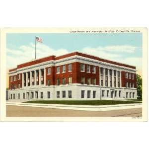   Vintage Postcard Court House and Municipal Building Coffeyville Kansas