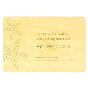  Starfish Save the Date   Real Wood Wedding Stationery 