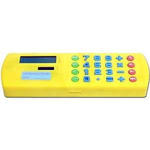    Yellow Pencil Box with Dual Power Calculator