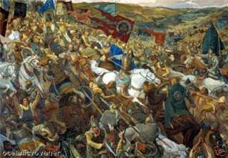 Rare Russian Print Russian War Battle Of Kulikovo 1380  