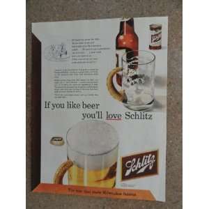  Beer, Vintage 50s full page print ad. Color Illustration (bottle 