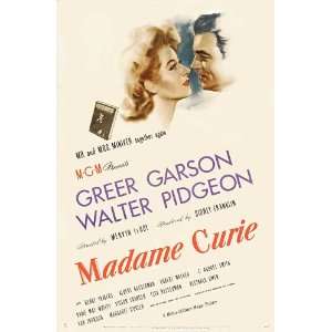 Madame Curie Poster 27x40 Greer Garson Walter Pidgeon Robert Walker 