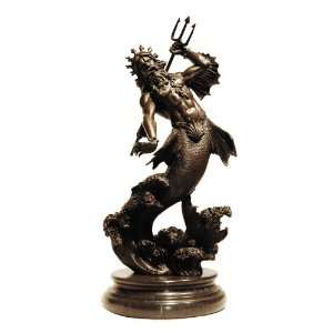  Bronze Poseidon Trident Greek God Mythology Sculpture 
