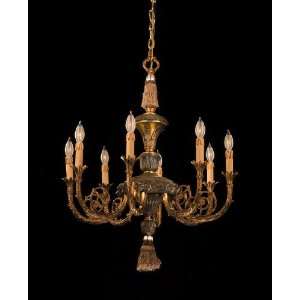  Chandelier   Antique Copper Patina Finish : Hand Made Silk 