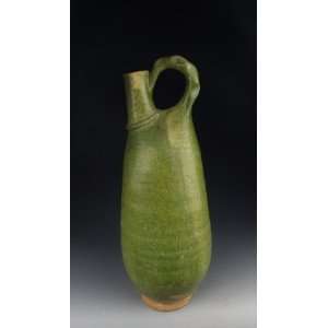 One Green Glazed Pottery Wine Pot, Chinese Antique Porcelain, Pottery 