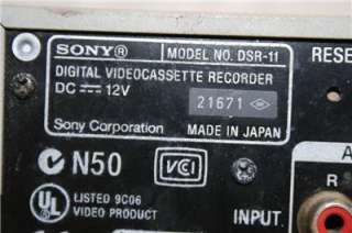 SONY DVCAM DSR 11 DIGITAL VIDEOCASSETTE RECORDER  