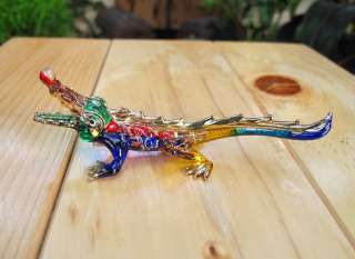 Handmade Alligators Crocodile Art Glass Blown Animal Figurine Gift 