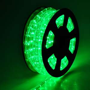 50 Green LED Rope Light 2 Wire Round Outdoor Lightin  