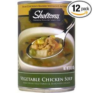 Sheltons Chicken Vegetable Soup, 15 Ounce Cans (Pack of 12)  