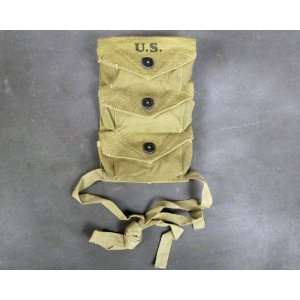   Original WWII Dated Three Pocket Grenade Pouch: Everything Else