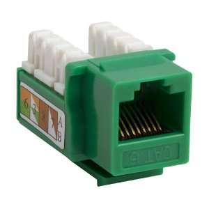  CAT.6 RJ45 110 Type Keystone Jack, Green, Intellinet 