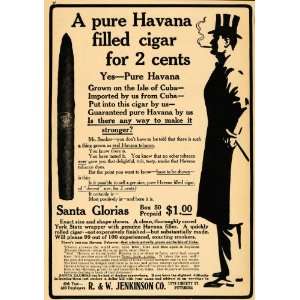  1914 Ad R & W Jenkinson Co Santa Glorias Havana Cigars 