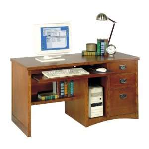   Bungalow Computer Desk (Mission Oak) (29H x 55.5W x 24.5D