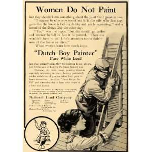 1911 Ad National Lead Pure White Lead Paint Dutch Boy   Original Print 