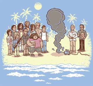 LOST Funny Cartoon Island Mens XXL Shirt Teefury NEW  