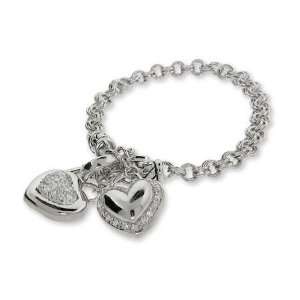  Designer Inspired Silver Bali Style Toggle Heart Bracelet 