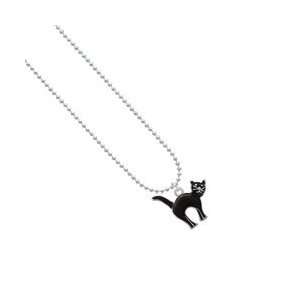  Arching Black Cat Ball Chain Charm Necklace Arts, Crafts 