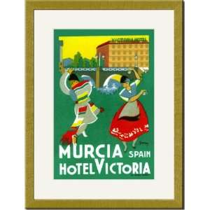   /Matted Print 17x23, Murcia Hotel   Valencia Spain