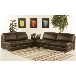  ZENSLM Zen Armless All Leather Tufted Seat Sofa and 