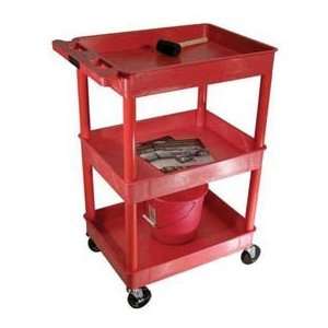 Utility Cart,red/red,100 Lb.cap   LUXOR:  Industrial 