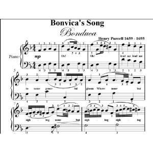  Song Bonduca Purcell Big Note Piano Sheet Music Henry Purcell Books