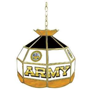  United States Army Stained Glass Tiffany Lamp   16 inches 