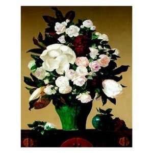 com Joe anna Arnett   Roses and Magnolia Size 8x10 by Joe Anna Arnett 
