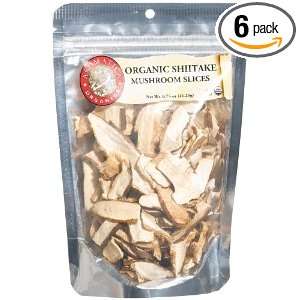 Aromatica Organics Shitake Mushroom Sliced, 0.75 Ounce Bags (Pack of 6 