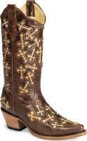   Genuine Leather Boots Brown Tan Cross Vamp & Tube R2493 All Sizes
