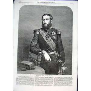  Leopold Ii King Of Belgians & Queen Antique Print 1866 