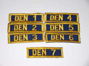 Cub Scout Den Number Patch 1 2 3 4 5 6 7 8 9 10 11 12  