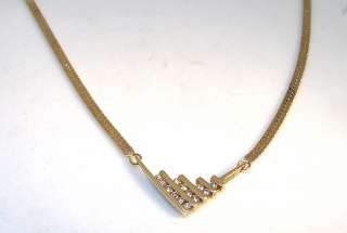 14K Yellow Gold 13 Diamond .25TDW V Shaped 16 Necklace  