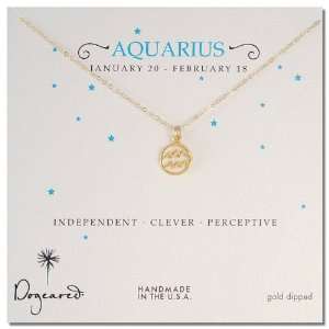  DOGEARED  Aquarius Necklace in Gold Dip Jewelry