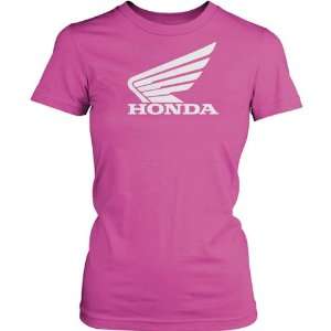  Honda Big Wing Womens Short Sleeve Fashion Shirt   Pink 