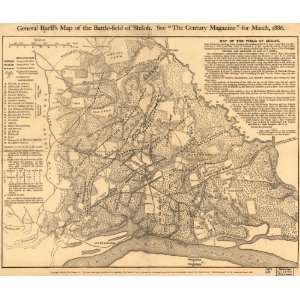  1886 Civil War map: Shiloh, Battle of, Tenn, 1862: Home 